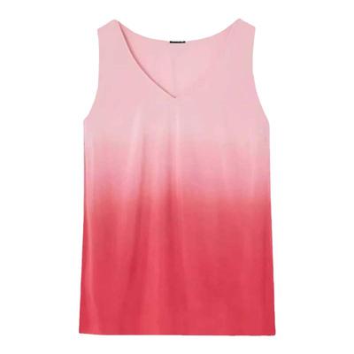 TO欧美大码渐变色夏季凉快贴身穿舒适无袖V领薄款套头背心吊带