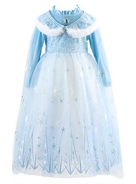 赫柏莉HERBERRY女童爱莎公主裙秋冬冰雪奇缘女宝宝网纱礼服连衣裙