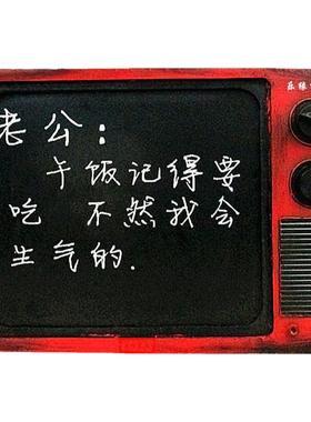 复古模型酒吧小摆件黑白电视机