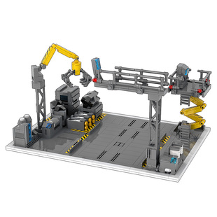 日骎原创颗粒积木MOC拼装 科幻基地格纳库载人机甲机器人儿童玩具