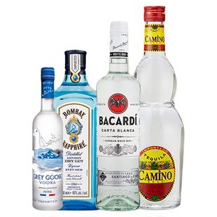 【国际大牌】百加得长岛冰茶洋酒调酒朗姆酒金酒伏特加龙舌兰基酒