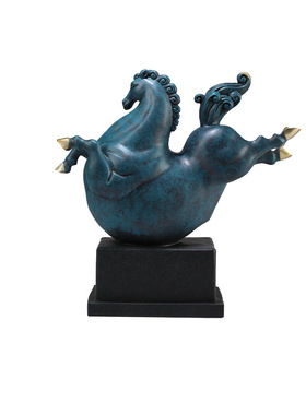 西安文创黄铜唐马摆件飞黄腾达