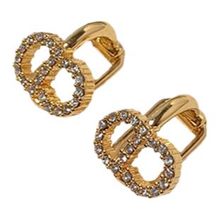 日韩猪鼻子字母CD镶钻小耳夹无耳洞专用小巧精致高级感轻奢耳饰女