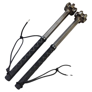 纯手工实心硬钢破甲锤大威力骨朵战锤户外车载破窗防身自卫冷兵器