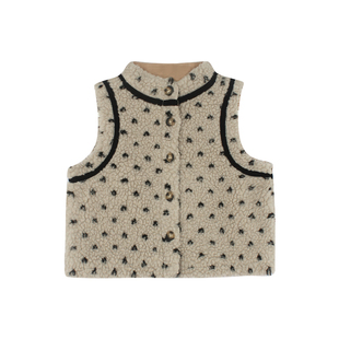 大耳象女童波点毛绒马甲冬季新款宝儿休闲百搭厚保暖上衣无袖外套