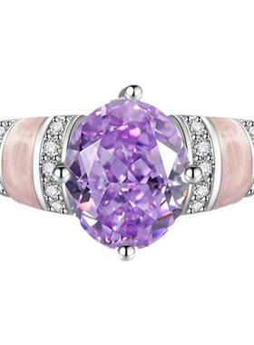 超闪高级感戒指女冰花切时尚精致