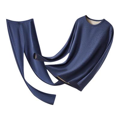 羊绒蚕丝保暖内衣男秋衣秋裤套装