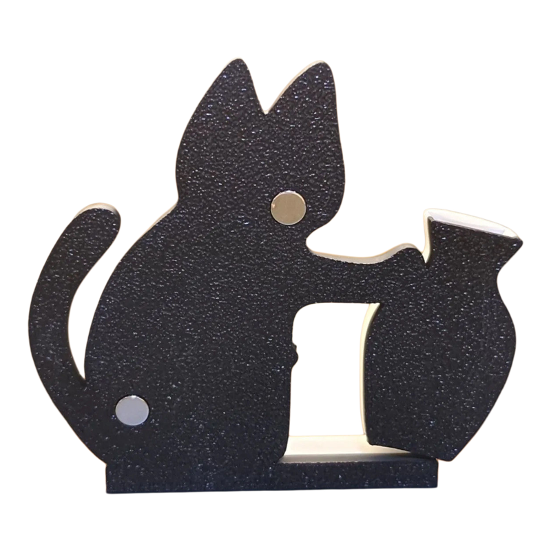 小黑猫推花瓶摆件猫胡子收纳神器宠物用品定制周边
