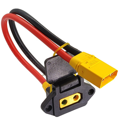 改装电动三轮摩托车大炮充电插头 XT90带固定耳品字形电源充电口