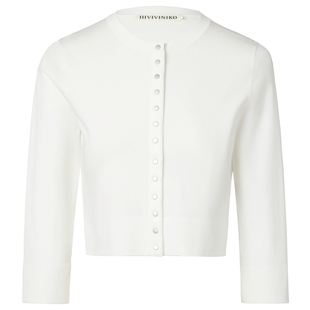 【真丝粘纤系列】IIIVIVINIKO夏季新款短款七分袖针织开衫女