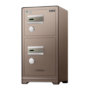 AIPU艾谱赫斯双门保险柜指纹密码保险箱新国标认证大型智能家庭办公防盗全钢钥匙入墙衣柜1米高上下柜夹万