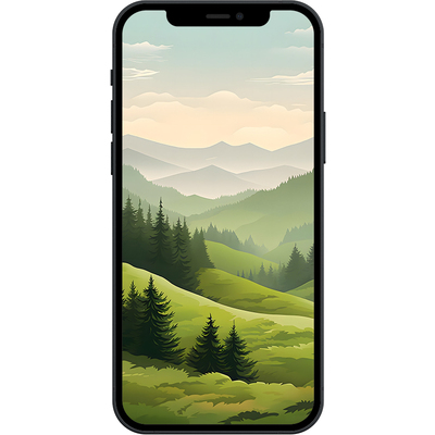 田园治愈绿谷松风风景插画iphone苹果安卓手机电脑ipad平板壁纸