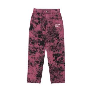 DifferentRiver2023夏季男女同款海滩寂静星空直筒水洗扎染牛仔裤