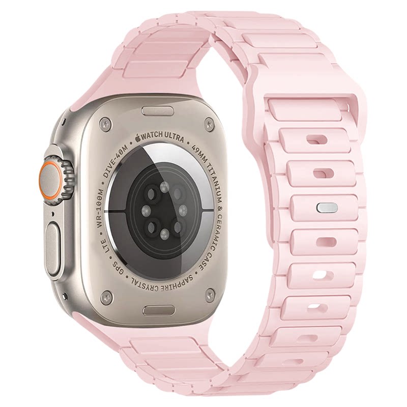 匠戴适用iwatch三珠方扣硅胶表带
