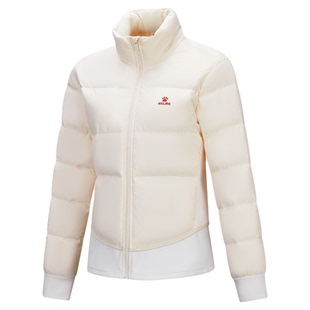 KELME/卡尔美女士羽绒服短款冬季户外保暖收腰立领运动休闲外套女