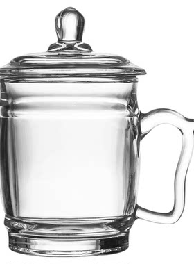 钢化玻璃把杯大容量加厚茶杯