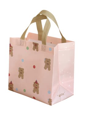 卡通可爱小熊童装服装店无纺布袋子打包带购物礼品手提袋定批发制