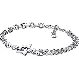 Pandora潘多拉奥莱流星双链手链素链个性时髦情侣礼物