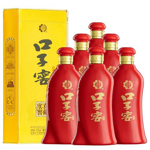 口子窖6年型52度450mL*6瓶 六年型高度白酒整箱送长辈 官方旗舰店