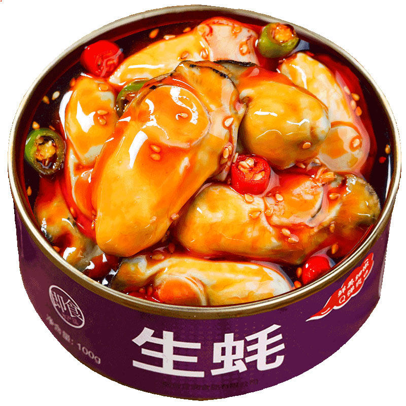 蒜蓉生蚝罐头大罐即食新鲜麻辣生蚝肉粉丝海蛎子小海鲜熟食非乳山