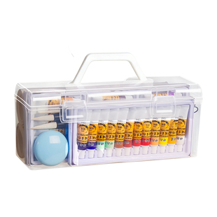 崇星国画颜料初学者套装小学生中国画颜料用品全套工具毛笔材料12色24色专业水墨画小学生入门美术生专用