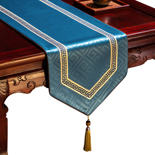 新中式桌旗中式禅意茶桌垫布现代简约茶几餐桌布北欧电视柜布定制