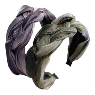 【原版】韩国细闪纱辫子发箍女夏季百搭头饰外出网红压发宽边头箍