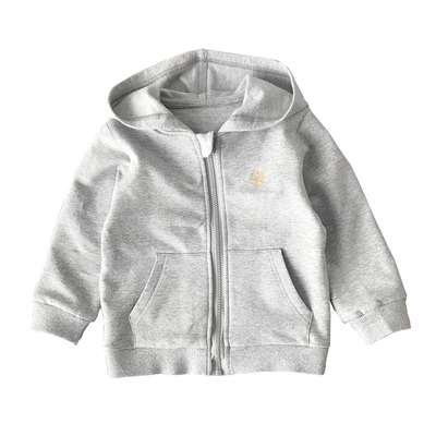 100%纯棉薄绒男宝宝连帽外套女童