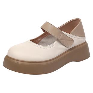 真皮头层牛皮不累脚厚底玛丽珍女鞋2026新款春季单鞋软底休闲皮鞋