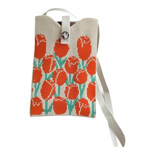 针织手机包小方包女斜跨小巧轻便迷你单肩可爱韩版时尚零钱包手提