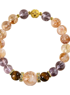 【普陀山官方】黄塔晶转运珠手串