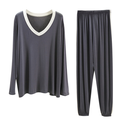 莫代尔两件套T恤长袖上衣套装