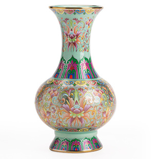 珐琅彩掐丝银陶瓷花瓶鲜花家用简约客厅干花插花家居装饰品摆件