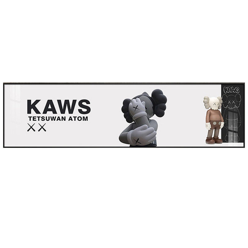 暴力熊床头挂画潮牌KAWS轻奢创意壁画卧室装饰画现代简约主卧墙画
