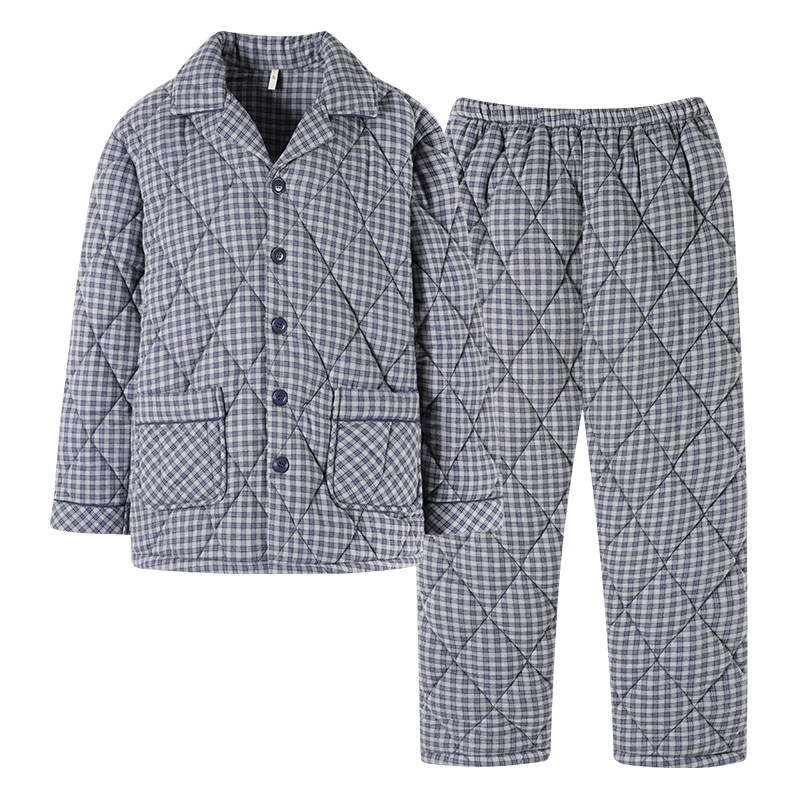 康汝雅冬季加厚纯棉布夹棉家居服