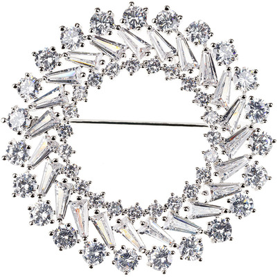 专柜品质奢华圆环满钻闪耀水晶胸针女西装外套配饰气质百搭礼物