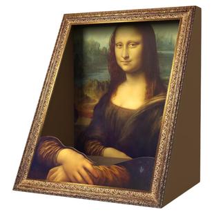 蒙娜丽莎猫窝猫抓板泡芙同款世界名画4d立体猫抓板宠物窝猫咪玩具