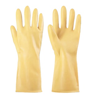 群生短款乳胶手套加厚工业家用洗衣洗碗橡胶防滑耐磨防水劳保耐用