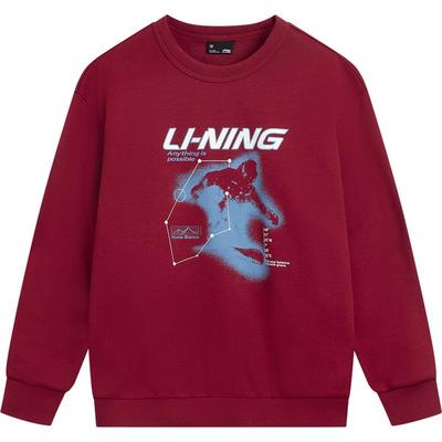 李宁儿童加绒卫衣夜光印花