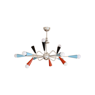 zoxy 中古风Sputnik混搭彩色分子卧室吊灯设计师款创意餐厅客厅灯
