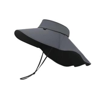 玖慕男士空顶防晒帽夏遮阳防紫外线护颈面罩大檐钓鱼渔夫太阳帽子