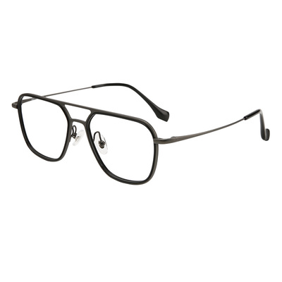 木川纯钛双梁眼镜框男款复古钛架