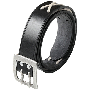 复古马龙白兰度铜镀银双针扣手工制进口牛皮植鞣皮腰带MBBCAR窄幅