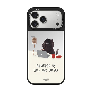现货CASETiFY续命的小猫和咖啡适用苹果iPhone17 pro max磁吸手机壳16/15/14趣味13防摔镜面air高端保护套12