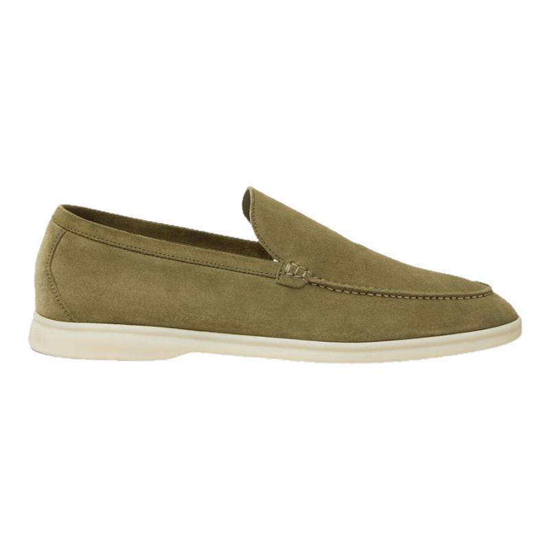 LoroPiana/诺悠翩雅男士莫卡辛鞋麂皮软皮手工舒适水手风新款