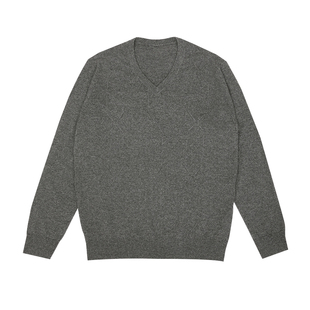 鹿王100%山羊绒衫男士V领套头纯色简约百搭亲肤保暖25年秋冬新款