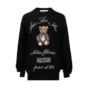 moschino/莫斯奇诺女泰迪熊logo针织衫女士2025秋冬新款XY推广