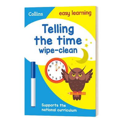 英文原版 Telling the Time Wipe Clean Activity Book 柯林斯轻松学习系列KS1 认识时间 可擦写活动书 英文版 进口英语原版书籍