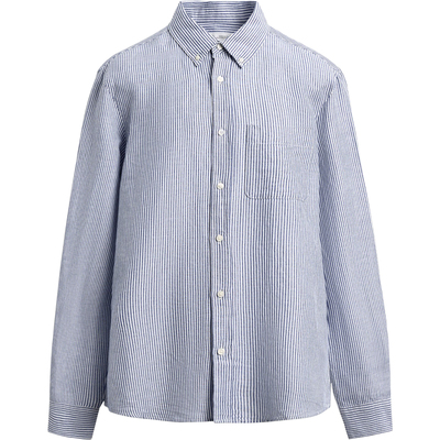 西班牙单！简约风棉麻混纺薄衬衫