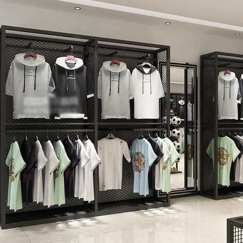 运动户外服装店展示架落地式男装货架陈列柜商场高档休闲衣服架子